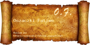 Oszaczki Fatime névjegykártya